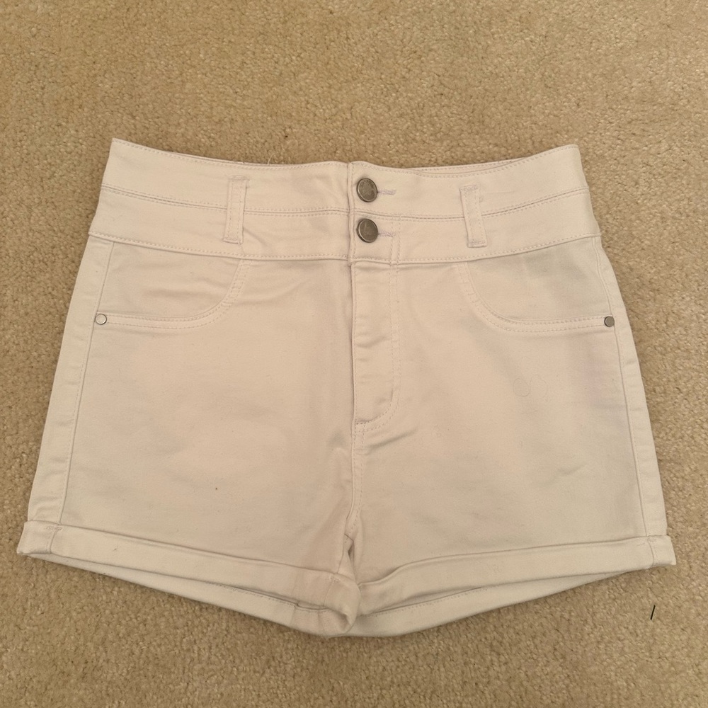 White jean shorts